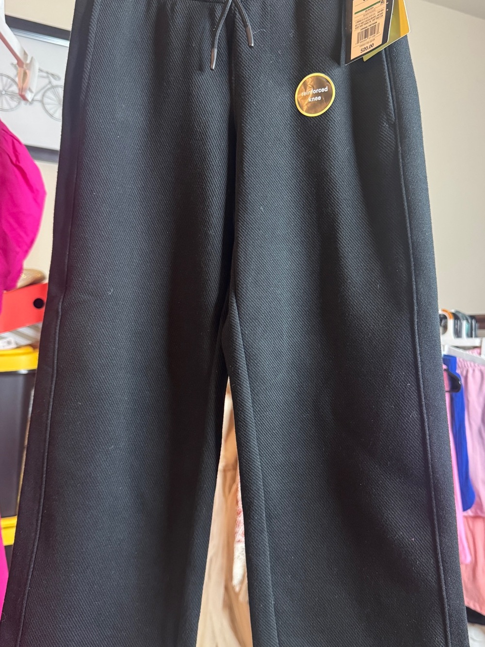 art class Black Wide-Leg Drawstring Sweatpants for Kids unisex